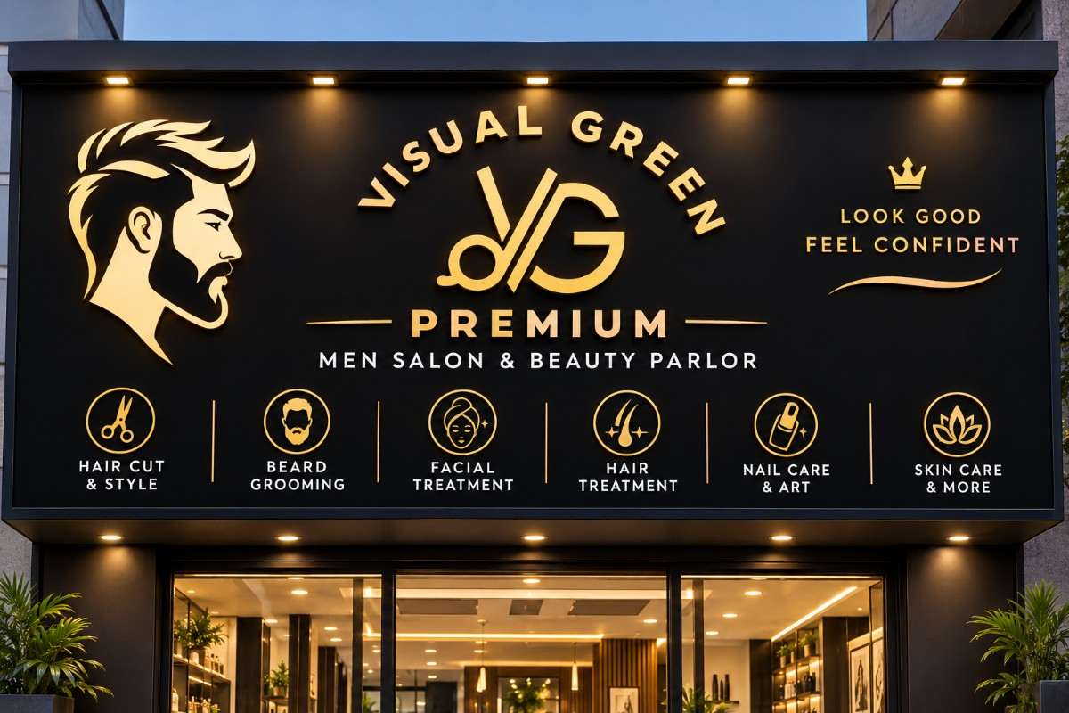 Premium interior seating and styling stations at our men's salon